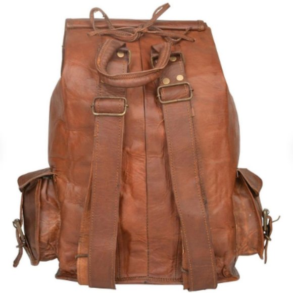 18/20 inch size L leather bag retro backpack